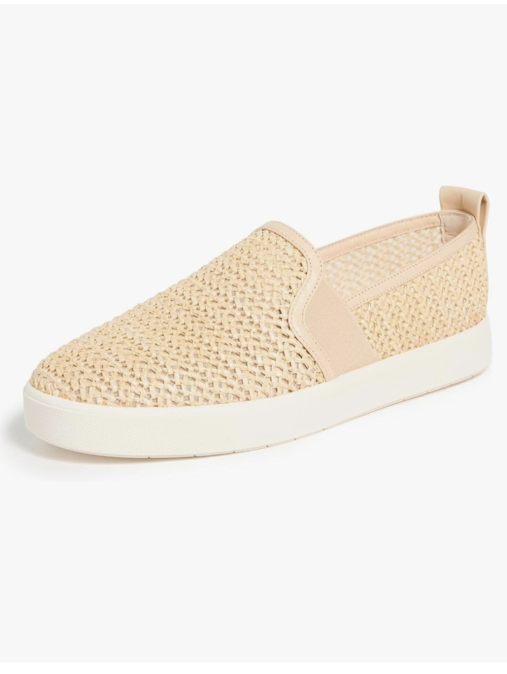 Vince Raffia Slip-On Sneakers In Natural Beige
